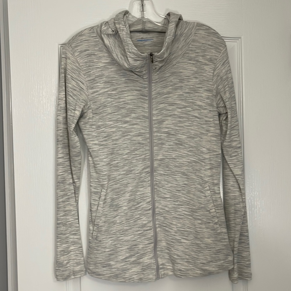 Columbia Heather Gray Knit Hooded Jacket